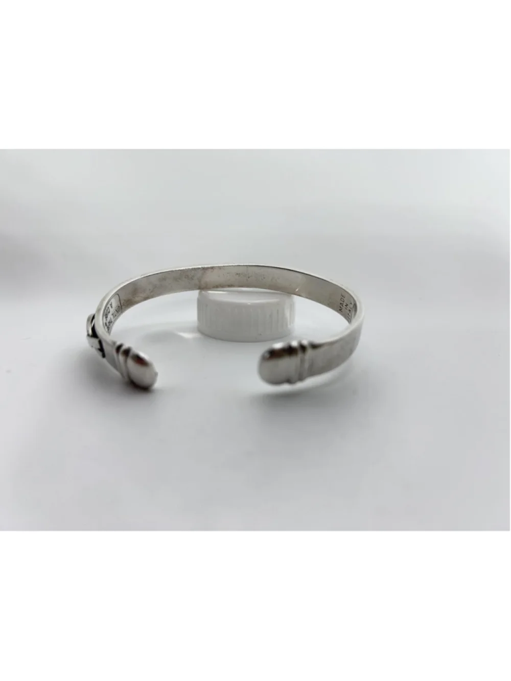 Until There's A Cure Sterling Silver Italy Hinged Cuff Bracelet HIV AIDS Charity